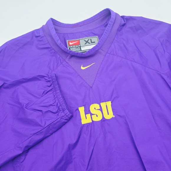 Nike Other - Nike Team LSU Tigers Windbreaker Pullover Mens XL Purple Center Swoosh